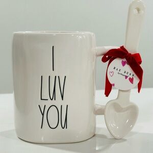 Rae Dunn I luv u Mug with Heart Spoon